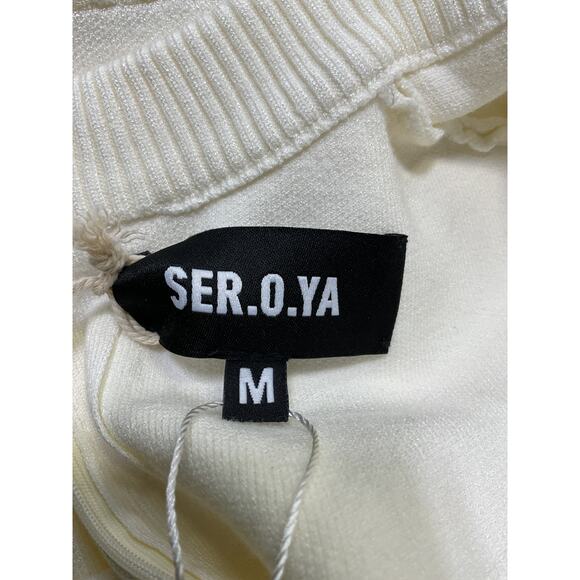 Ser.O.Ya 'Serenade' Cream Viscose Knit Maxi Dress Size M - Picture 4 of 5
